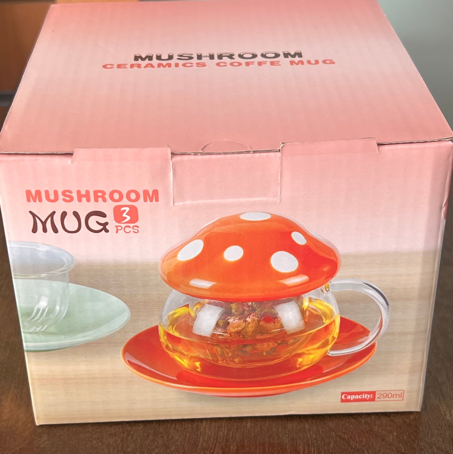 Mushroom Tea Pot Pink