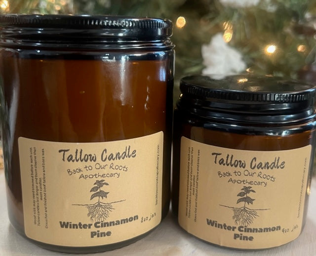 Tallow Candle Winter Cinnamon Pine